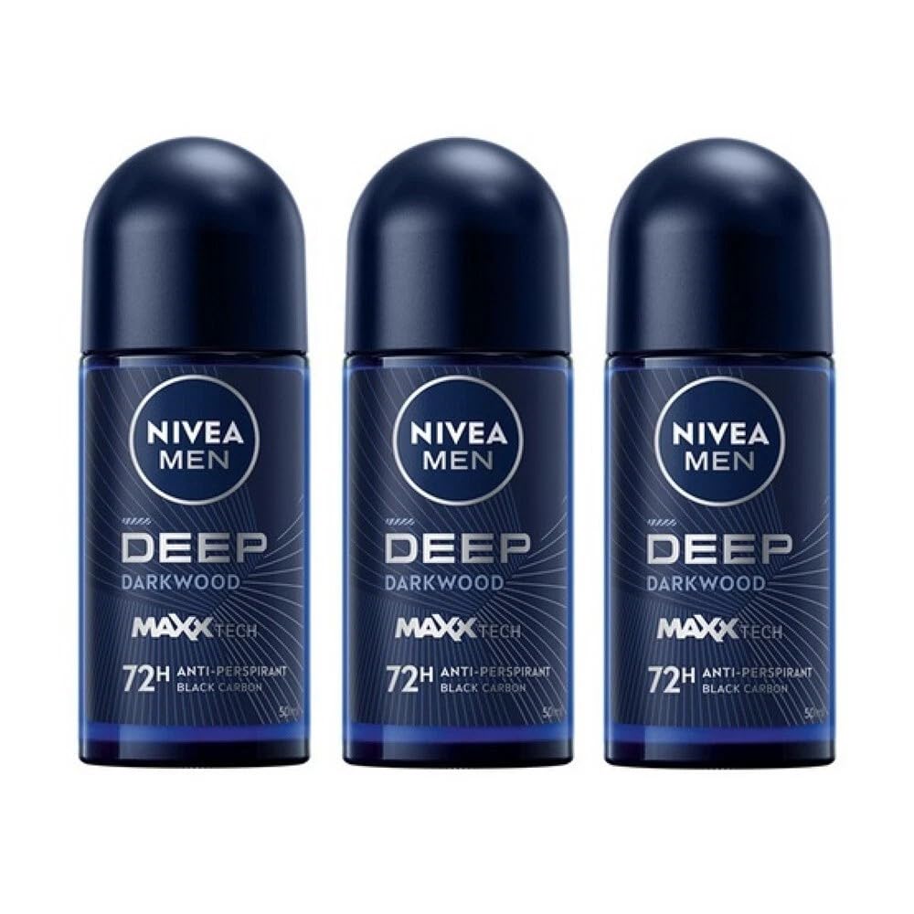 NIVEA MEN DEEP Darkwood Roll-On Anti-Perspirant, 50 ml, Pack of 3 Beauty and Personal Care NIVEA