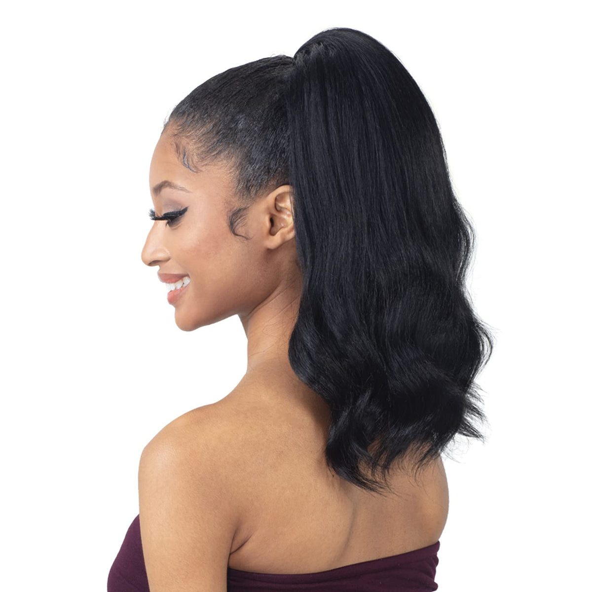 FREE TRESS EQUAL Half Wig Drawstring Full Cap Natural Me Natural Pressed Waves (1)