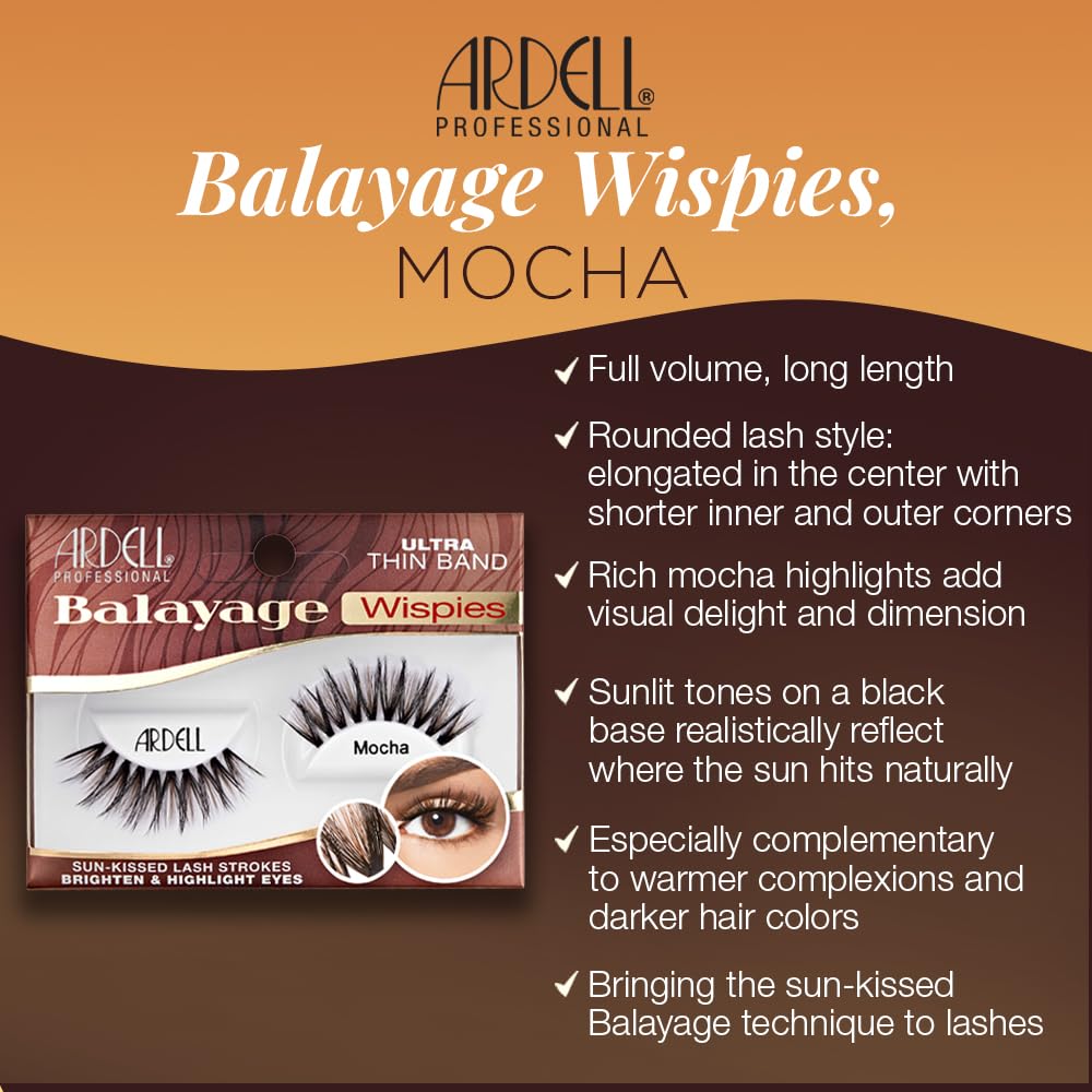Ardell Balayage Wispies Mocha False Eyelashes, 1 Pair