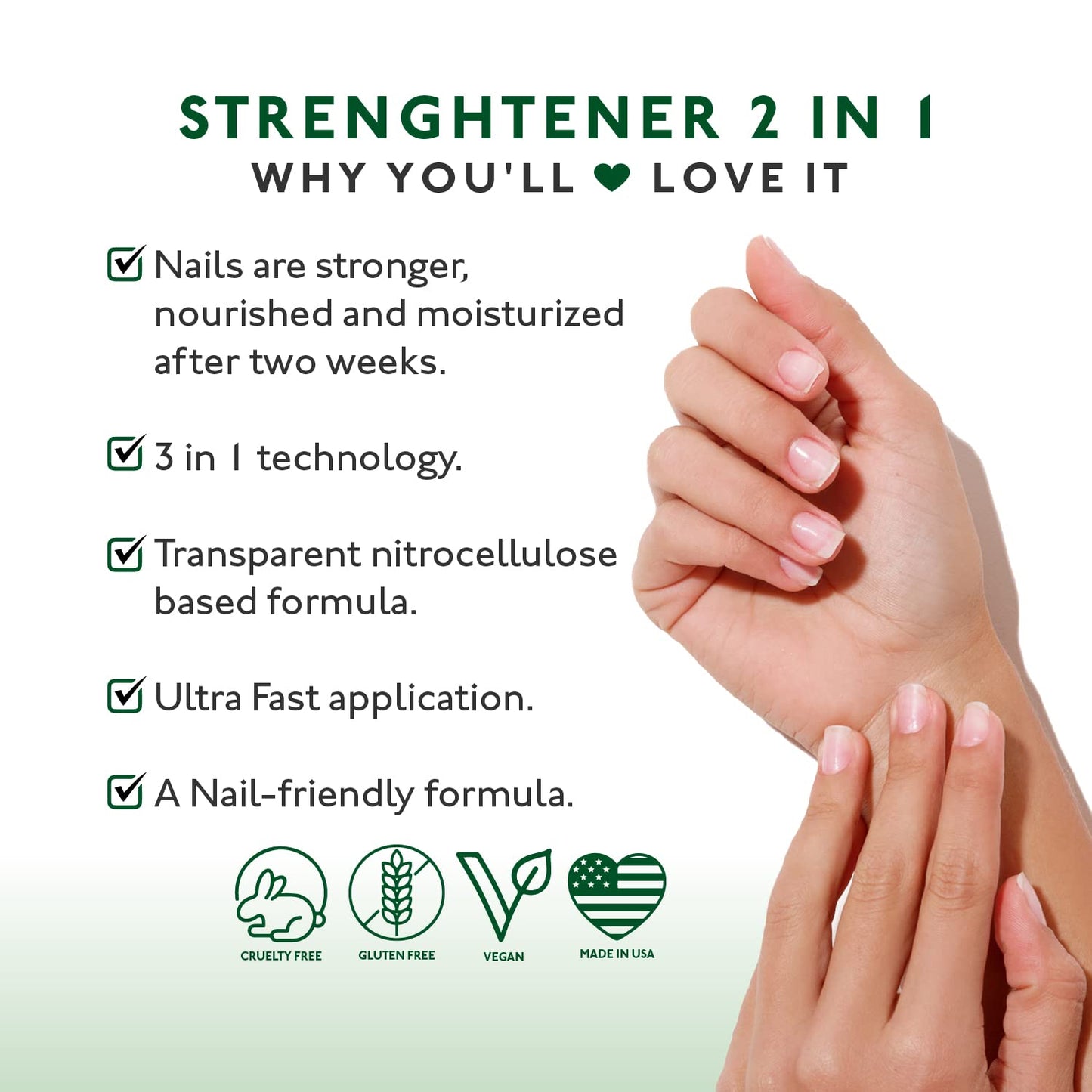 Eternal 2 in 1 Nail Hardener Base Coat Top Coat - 13.5 mL Nails Strengthener with Long Lasting Shine Finish for Strong Nails, Fingernail Polish Wear Beauty & Personal Care Eternal