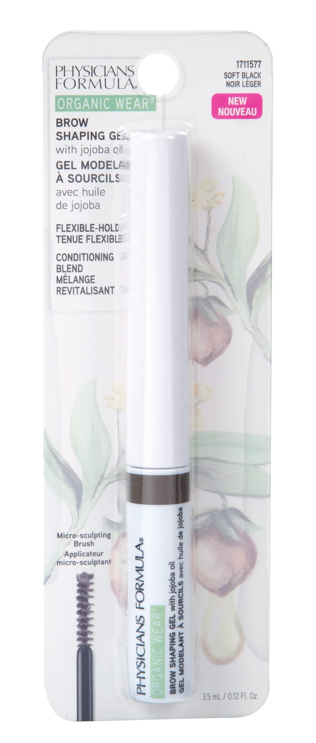 Physicians Formula Organic Wear All Natural Eyebrow Brow Gel Soft Black | Dermatologist Tested, Clinicially Tested Beauty & Personal Care Physicians Formula