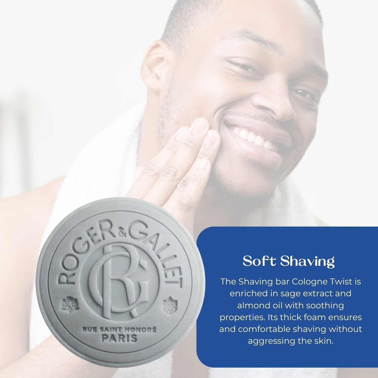 Roger & Gallet - Cologne Twist Shaving Bar - Fresh Citrus & Aromatic Herbal Scented Shaving Soap (3.5 oz) Beauty and Personal Care ROGER & GALLET