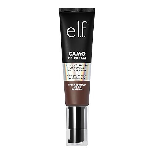 e.l.f. Camo CC Cream, SPF 30 Color-Correcting Medium-To-Full Coverage Face Foundation, Delivers An Airbrushed Finish, Vegan , Rich 640 W Beauty & Personal Care e.l.f.