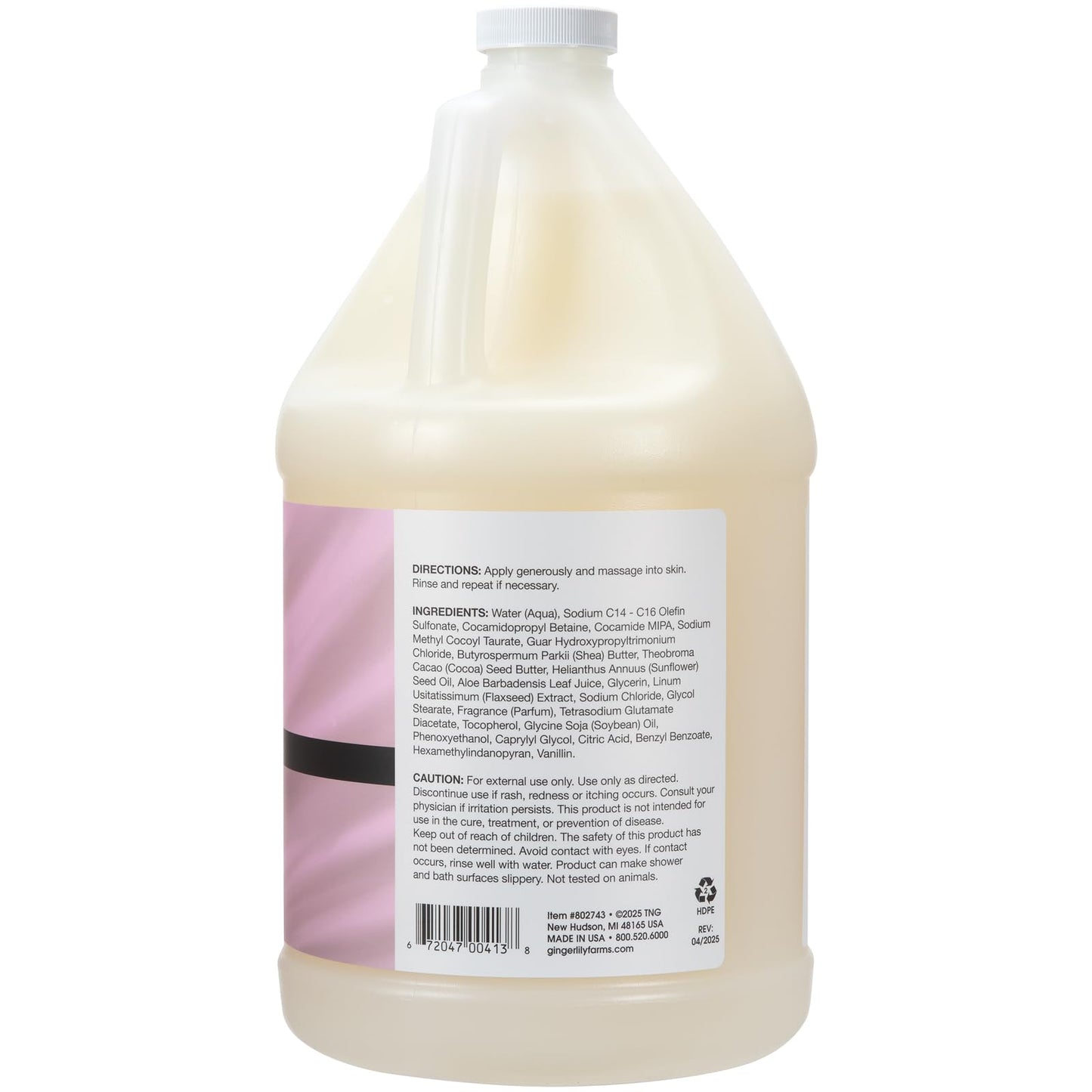 Ginger Lily Farms Botanicals Shea Indulgence Deep Hydration Body Wash, 100% Vegan & Cruelty-Free, Vanilla Sugar Bliss Scent, 1 Gallon (128 fl oz) Beauty & Personal Care Ginger Lily Farms