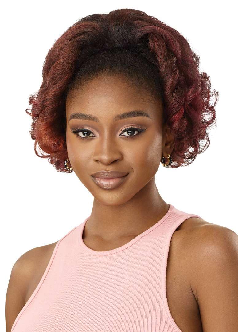 Outre Pretty Quick - Drawstring Pony - Kinky Curly 12" (OFF BLACK 1B)