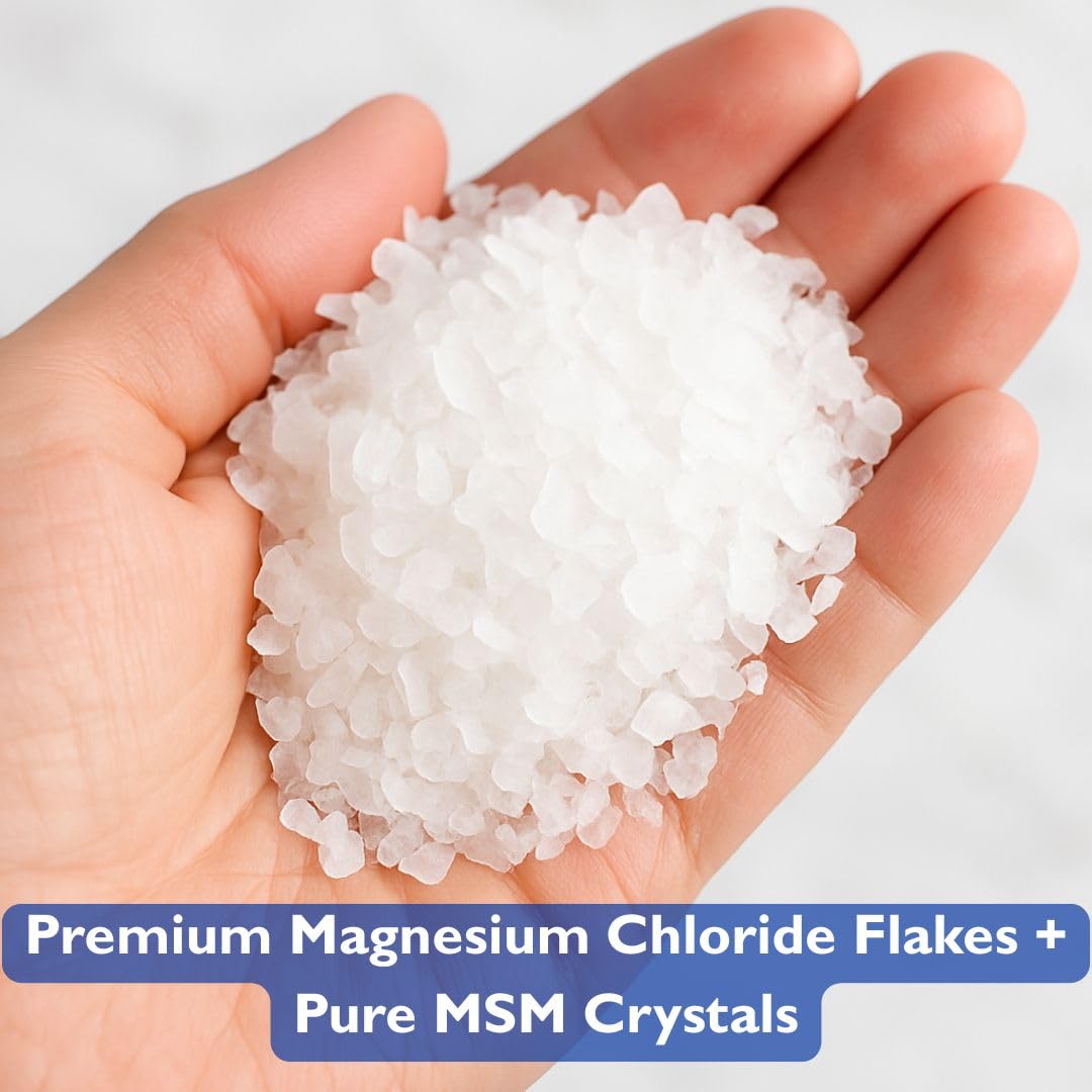 MSMPure Magnesium Bath Flakes with MSM - Dead Sea Magnesium Chloride for Muscle Recovery, Joint Relief & Relaxation - Epsom Salt Alternative Beauty and Personal Care KALA HEALTH