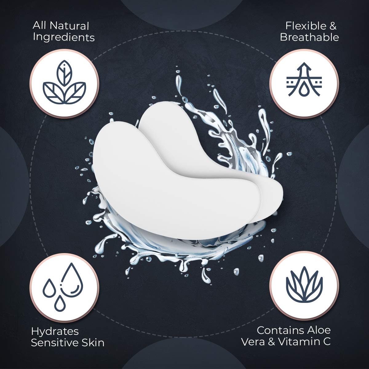 100 Pairs Under Eye Pads for Eyelash Extensions - Professional Lint Free Hydrogel Eye Patches with Moisturizing Vitamin C and Aloe Vera for Eyelash Beauty & Personal Care CICI Lash