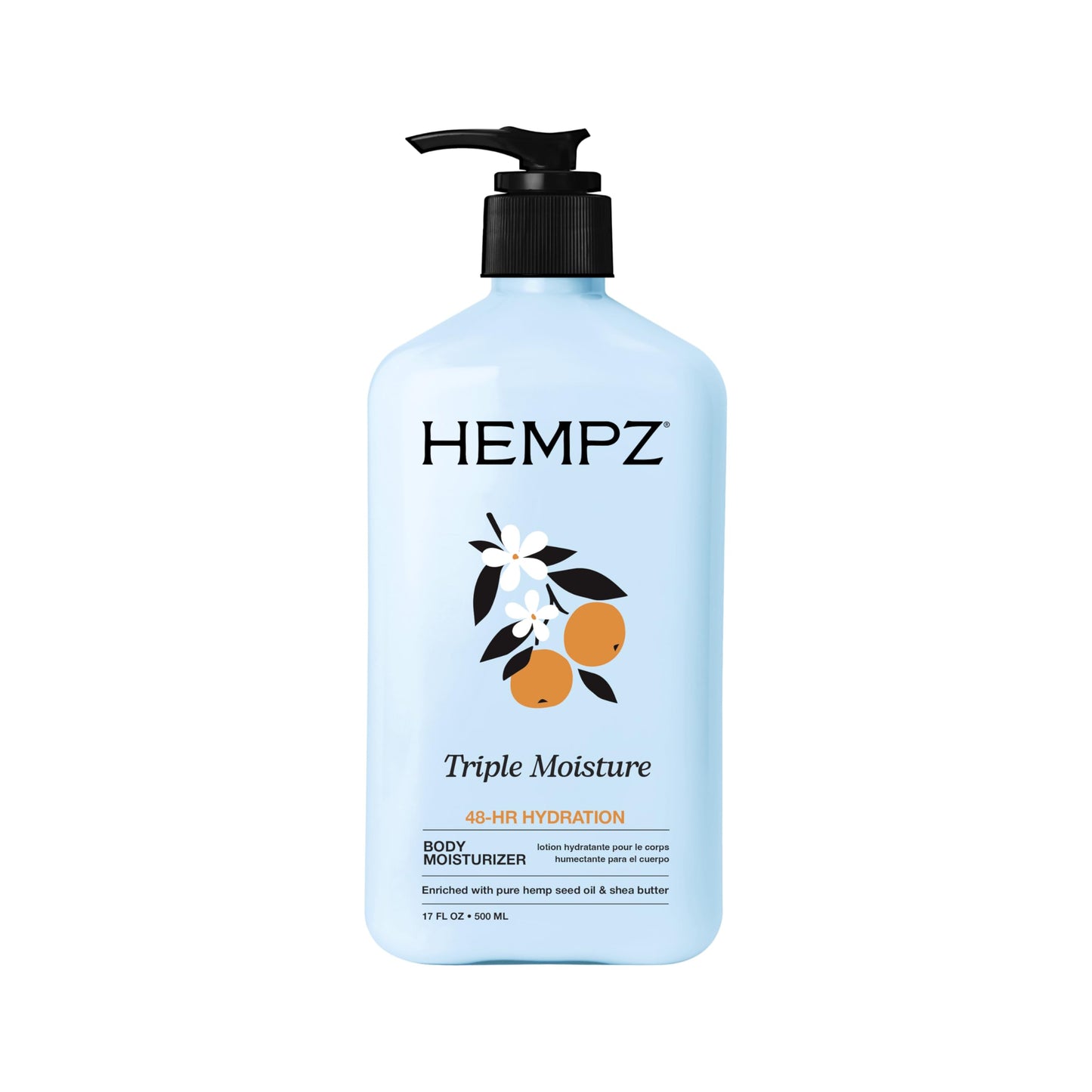 HEMPZ Triple Moisture Body Moisturizer, 17 Oz - Hydrating Lotion Rich with Minerals, Vitamin C, & Hempseed Oil to Nourish & Repair Extremely Dry or Beauty & Personal Care Hempz