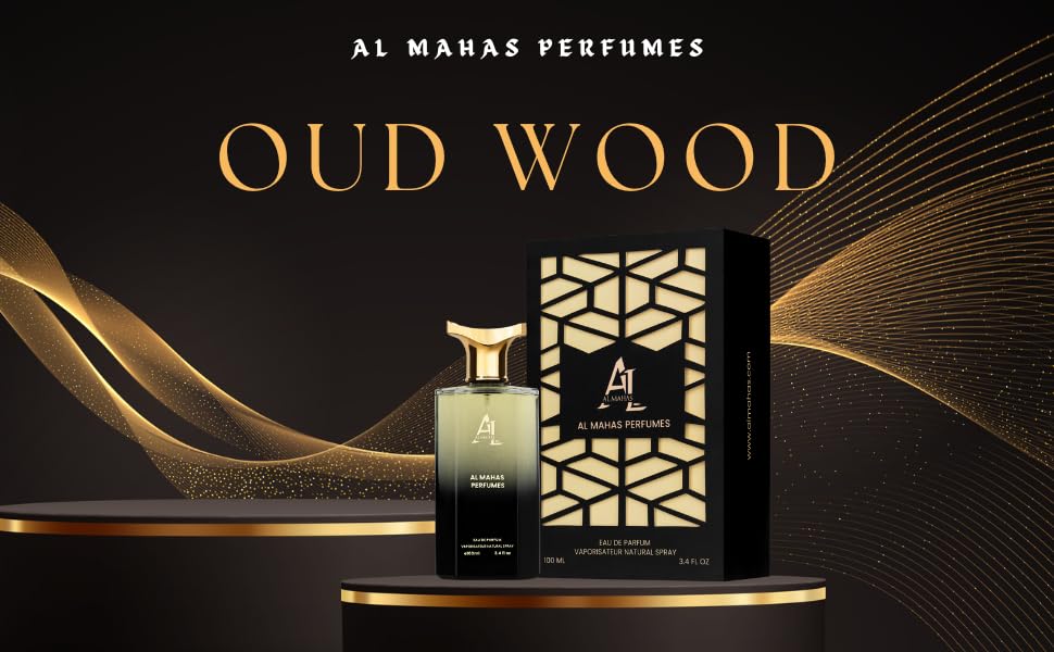 AL MAHAS Oud Wood Perfume - Eau de Parfum 100 ml (3.4 Oz) Long Lasting Bold Men Perfume, Floral Woody Scent Arabian Cologne. Notes: Cardamom, Pink Beauty & Personal Care AL MAHAS