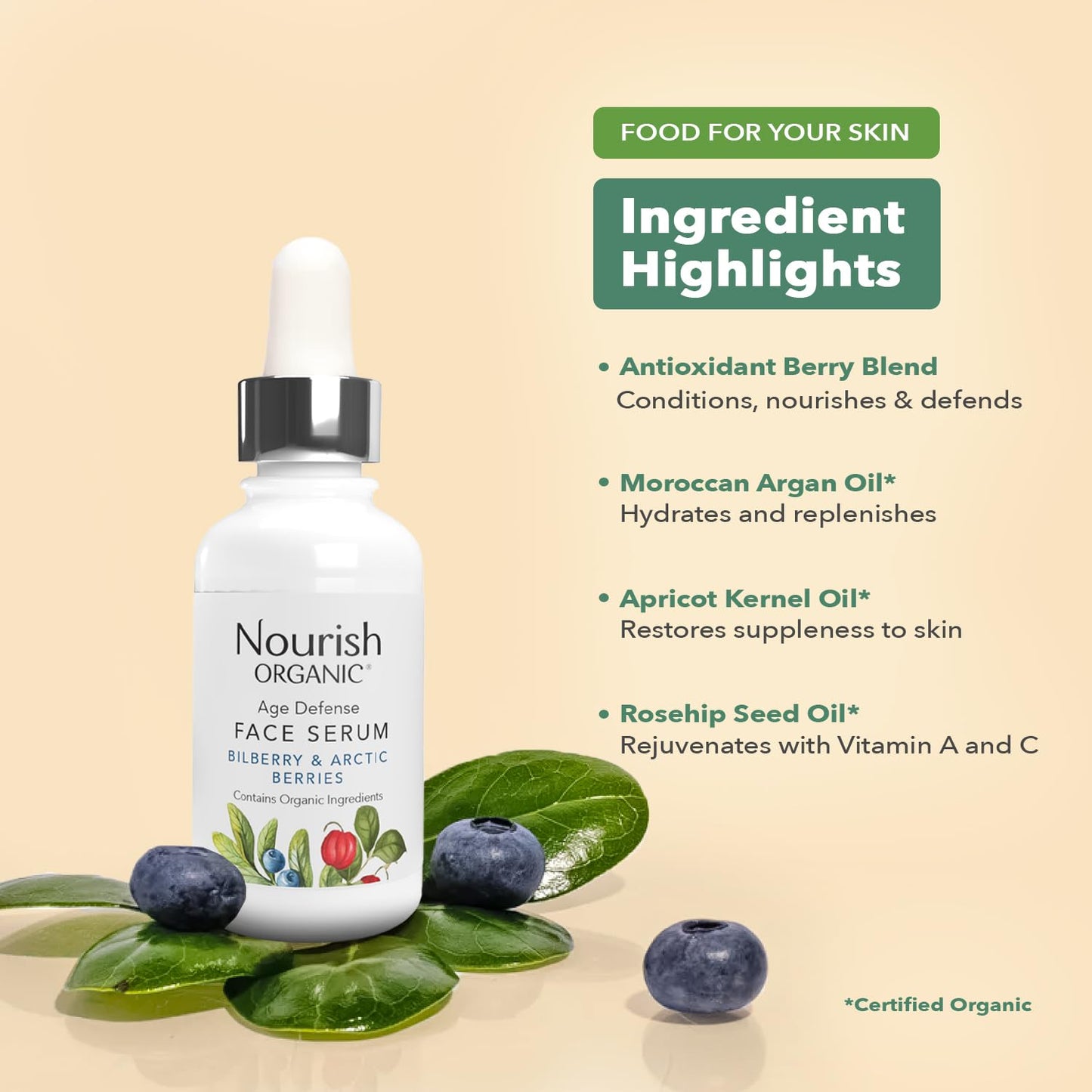 Nourish Organic Age Defence Face Serum, 0.7 Ounce (SOFNRFC90205) Beauty & Personal Care Nourish Organic