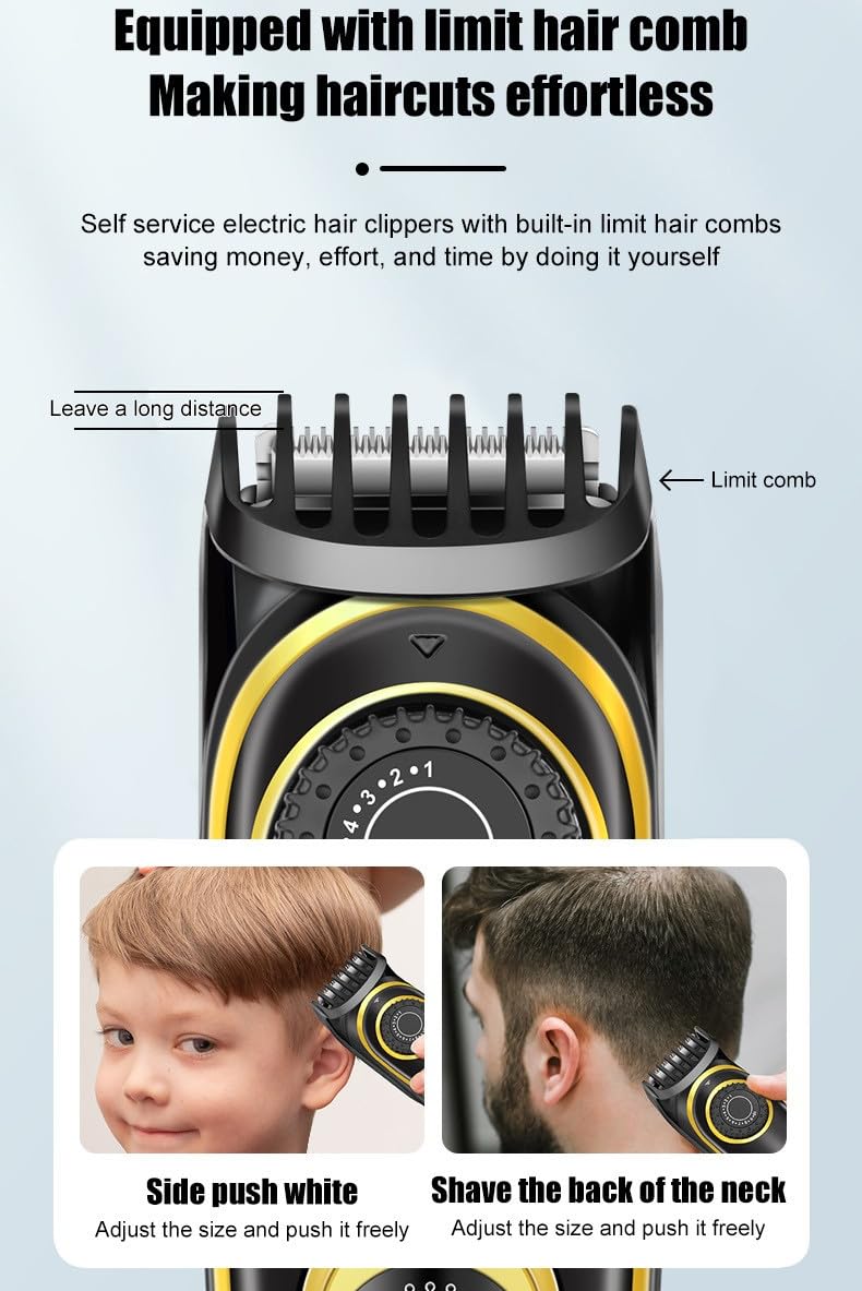 QDKVTNDJZ Electric Hair Clippers 10 Gear Adjustable Professional Barber Cutting Machine Wet and Dry Haircut Beard Trimmer Razor Beauty and Personal Care QDKVTNDJZ