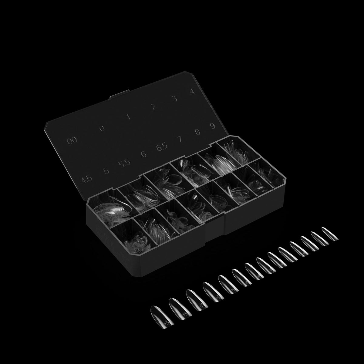 Apres Gel-X® Round Box of Nail Tips | 280 Gel-X Tips, Soft Tips, 14 Sizes 00-9 | Half-sizes Included (Sculpted Round Long, 280.00 Fl Oz (Pack of 1))
