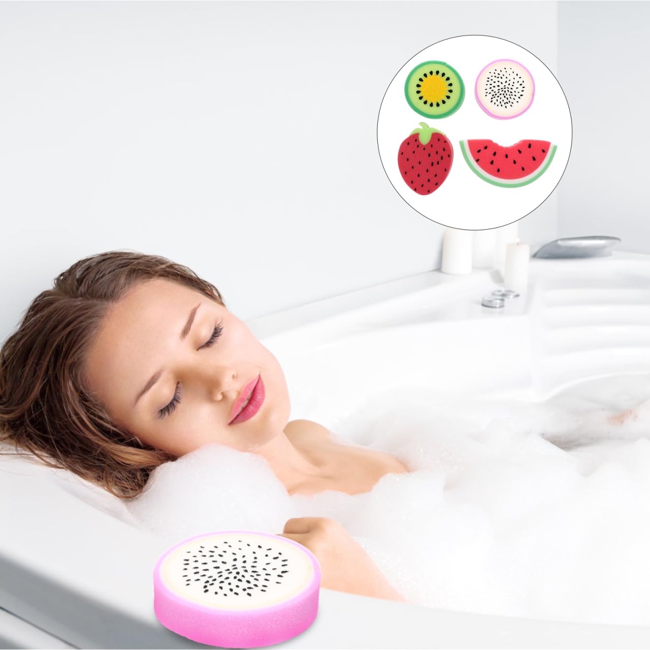 FOMIYES 4Pcs Fruit Shaped Bath Sponges for Kids, Soft Sponge Shower Scrubber with Gentle Exfoliating Power, Compact and Lightweight Bathing Tools Beauty and Personal Care FOMIYES