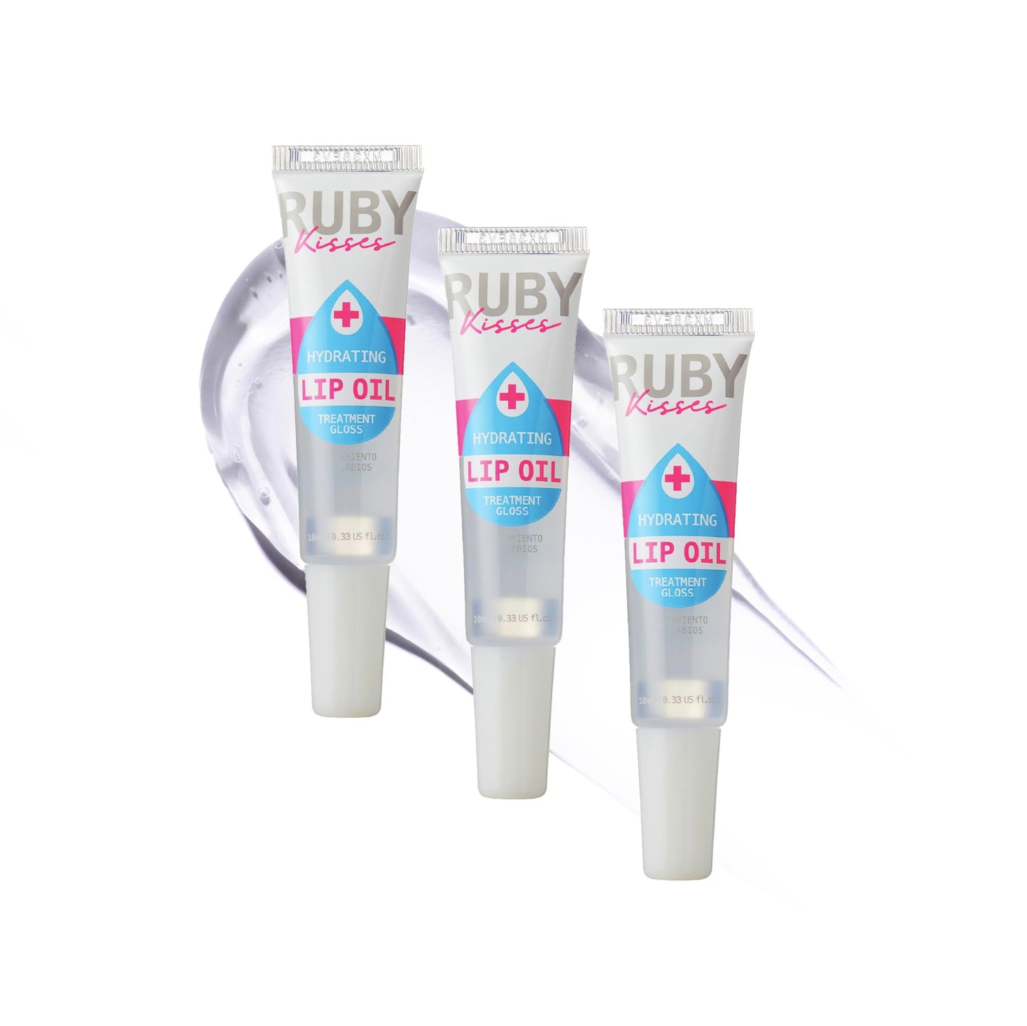 Ruby Kisses Hydrating Clear Lip Oil Treatment Gloss (3 Pack), Hydrates & Heals with Vitamin E & Jojoba, Lightweight Non-Greasy Formula with Almond Beauty & Personal Care Ruby Kisses