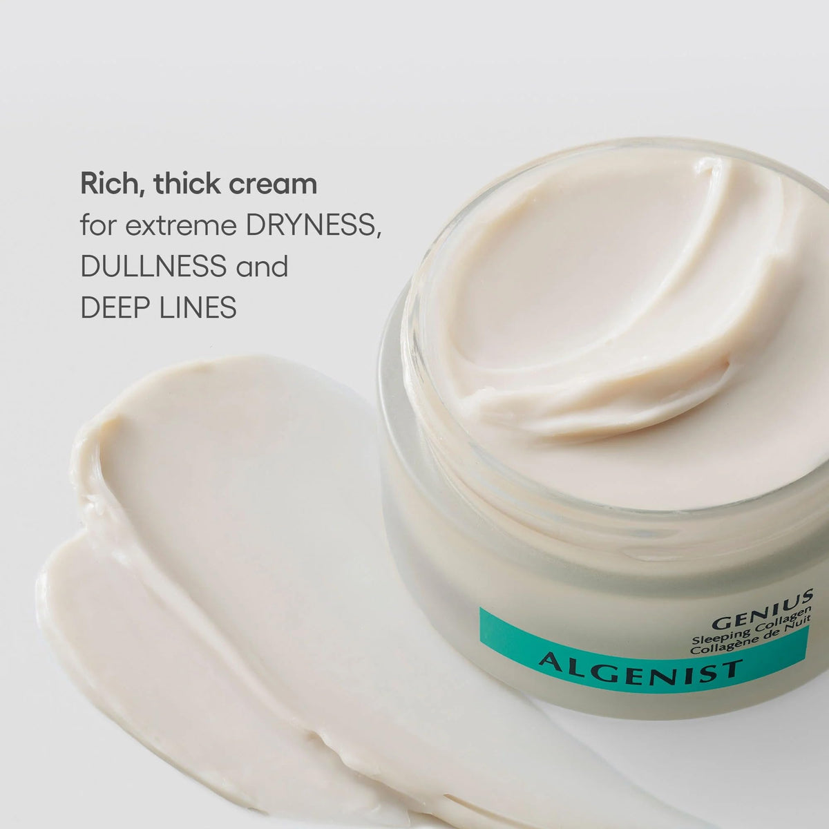 Algenist GENIUS Sleeping Collagen Night Cream - Overnight Biomimetic Collagen Facial Moisturizer with Alguronic Acid, Ceramides and Microalgae Oil
