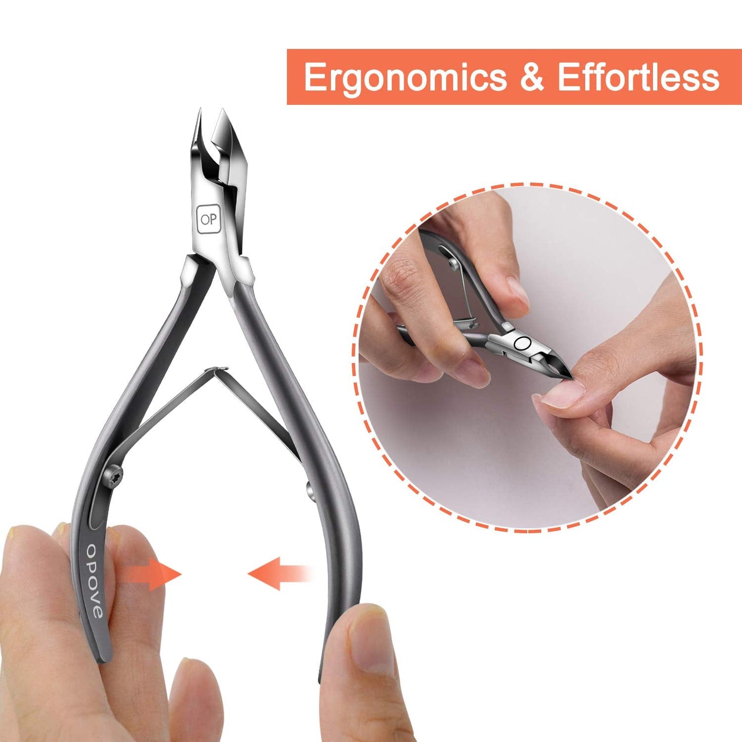 Cuticle Nippers Salon Grade for Manicurist Extremely Sharp Effortless Cuticle Trimmer Precise Clippers Pedicure Manicure Nail Care Tool, opove X7 Beauty & Personal Care opove