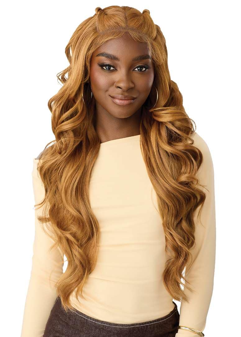 Outre Lace Front Wig - Perfect Hair Line 13X6 Lace Frontal NUEBLEND - Human Hair Blend - Body Wave 28" (NATURAL BROWN)