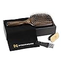 Norsewood Boar Bristle Hair Brush Set, Soft Bristle Detangler for Long, Short, Thin, Curly, Straight, or Wavy,Hairbrush for Enhancing Shine,Great Beauty & Personal Care Norsewood