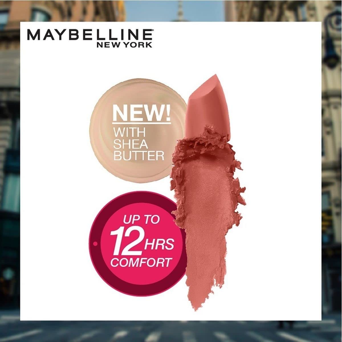 Maybelline Color Sensational Lipstick, Lip Makeup, Matte Finish, Hydrating Lipstick, Nude, Pink, Red, Plum Lip Color, Nude Nuance, 1 Count Beauty & Personal Care MAYBELLINE
