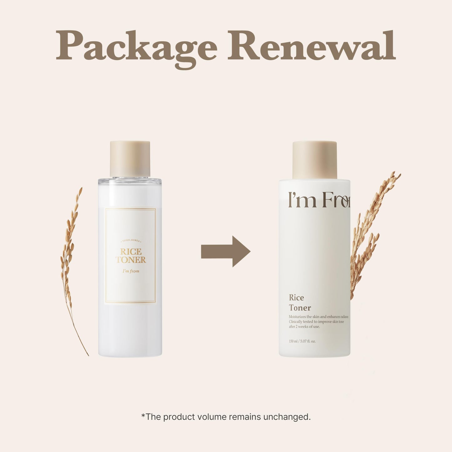 I'm From Rice Toner, Korea Glow Milky Rice Toner, niacinamide, Glass&Dewy, Hydration, Calming, All Skin Types, Korean Skin Care 5.07fl.oz Beauty and Personal Care I'm from