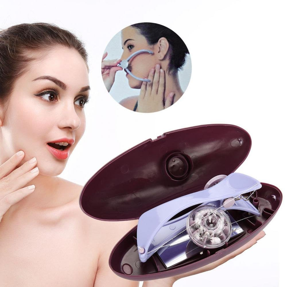 Facial Epilator, Comfortable Facial Hair Threading Removal ABS Threading Hair Removal Epilator with 10 Cotton Lines for Women(Glasses boxed) Beauty and Personal Care Qqmora