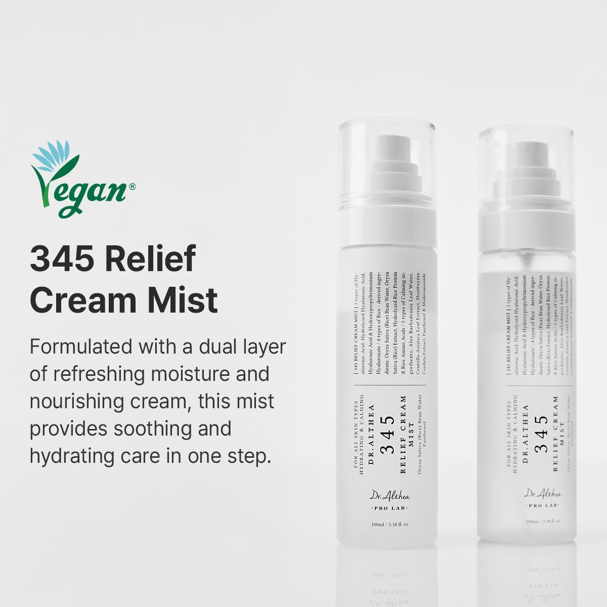 Dr.Althea 345 Relief Cream Mist, Korean Vegan Skin Care, 3.38 Fl Oz Beauty and Personal Care Dr.Althea