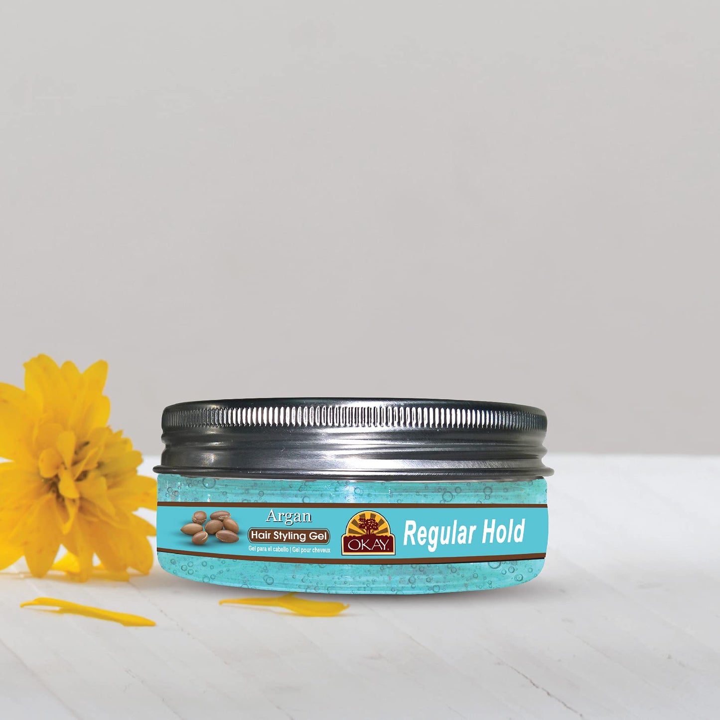 Argan Hair Gel Regular Hold Healthy Conditioning Shine,Leaves Hair Smooth,Conditions Hair No flakes,No stick,No Itch,and Alcohol-Free,For All Hair Beauty & Personal Care OKAY