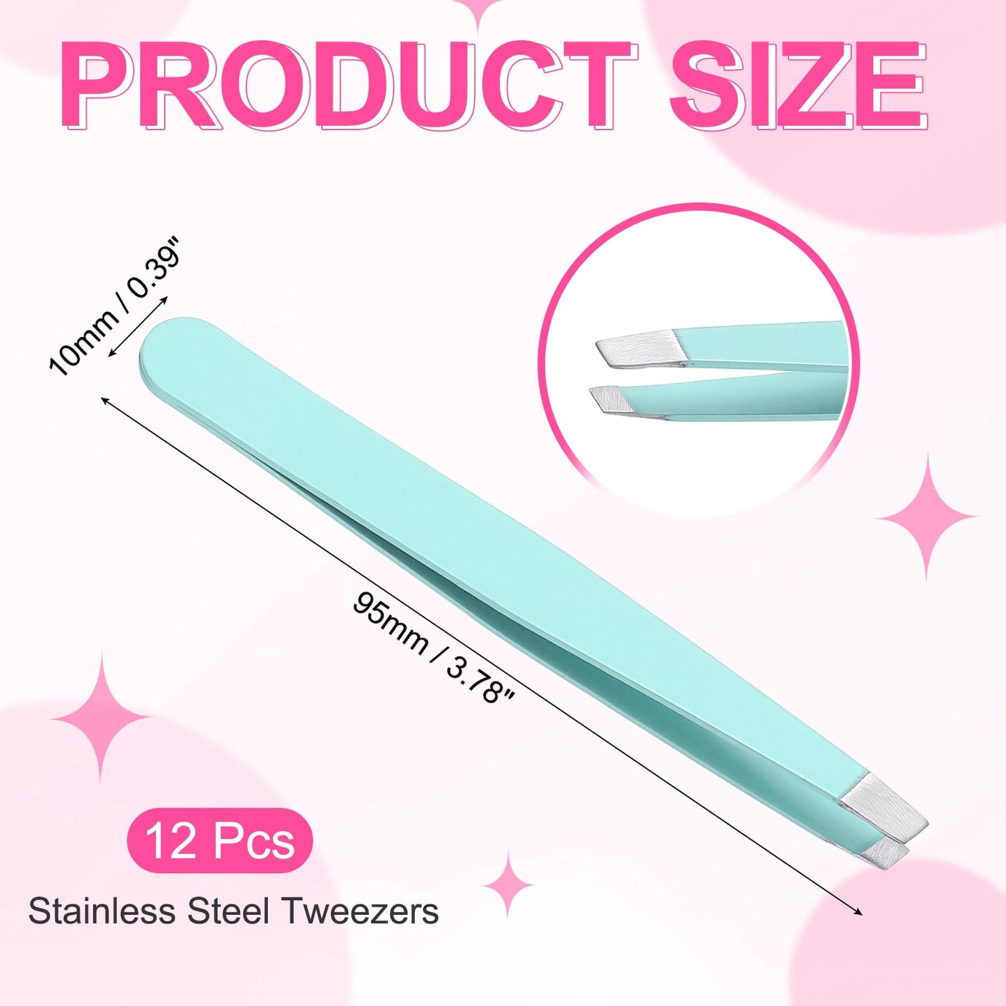 HARFINGTON 12Pcs Eyebrow Tweezers Set Stainless Steel Slanted Tip Beauty Tweezers Hair Plucking Casual Beauty Tools for Facial Hair Eyebrow, Blue Beauty and Personal Care HARFINGTON