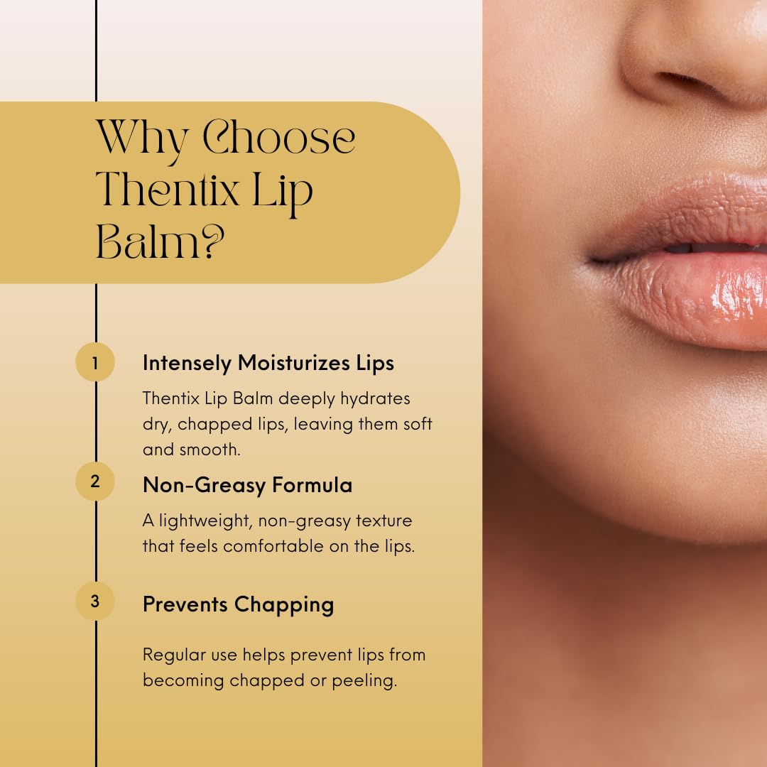 Thentix Lip Balm, 10ml (.35oz) - Hydrating & Soothing, Made with Beeswax Beauty and Personal Care Thentix