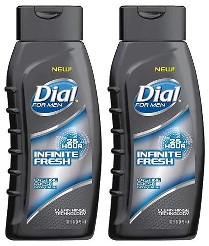 Dial For Men Body Wash - Infinite Fresh - 25 Hour - Net Wt. 16 FL OZ (473 mL) Per Bottle - Pack of 2 Bottles Beauty & Personal Care Dial