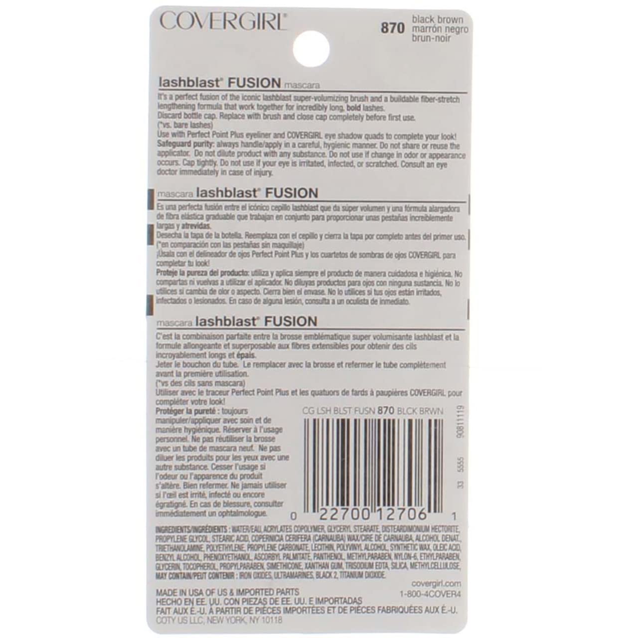 CoverGirl Lashblast Fusion Mascara - Black Brown (870) - 2 pk Beauty & Personal Care COVERGIRL