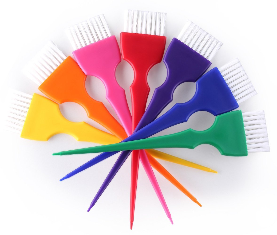 PERFEHAIR Hair Dye Brush Kit Coloring Tint Applicator Brushes Set-7 Rainbow Colors Beauty & Personal Care PERFEHAIR