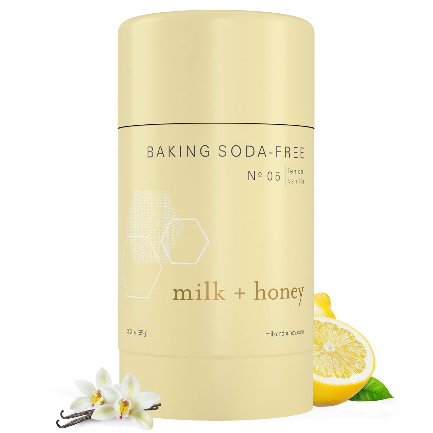 milk + honey Deodorant No. 05 - Baking Soda Free, Aluminum-Free Natural Deodorant for Women & Men, Lemon and Vanilla Scent, 2.6 oz Beauty and Personal Care milk + honey