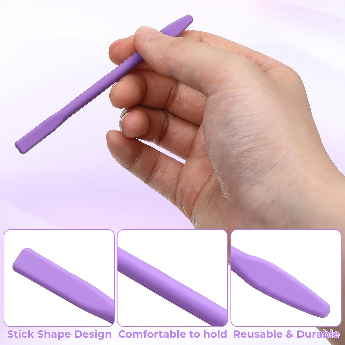 4 Pack Small Silicone Eyebrow Wax Sticks, Non-stick Eyebrow Waxing Stick Silicone Wax Sticks for Hair Removal Home Salon Body Use Beauty and Personal Care Tweruna