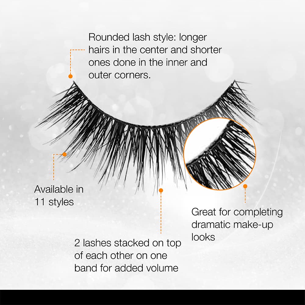 Ardell False Eyelashes Double Up 207 - Twice The Volume, Round Lash Style, Reusable Lashes, 4 Pairs, 1 Pack