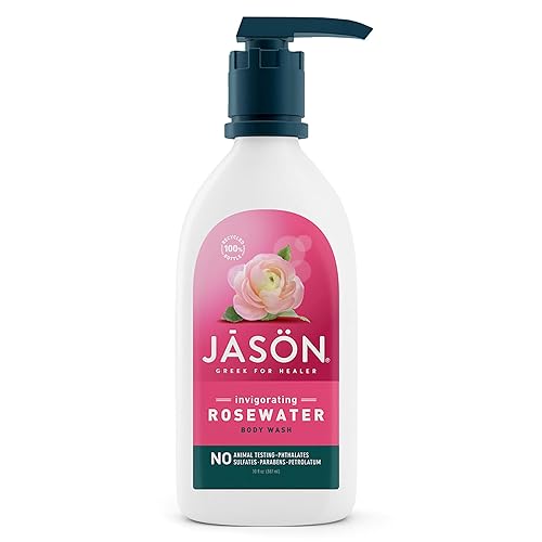 JASON Rosewater Invigorating Body Wash Women/Men, For a Gentle & Clean Feel, 30 Fluid Ounces Beauty & Personal Care JASON