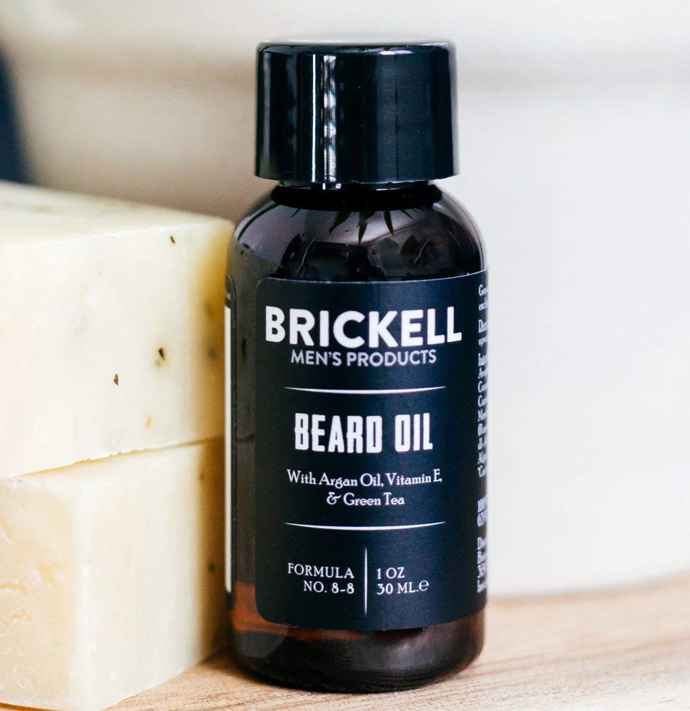 Brickell Men's Beard Oil for Men, Argan and Jojoba Oil to Strengthen and Soften Hair, With Vitamin E, 1 Ounce, Scented Beauty and Personal Care Brickell Men's Products