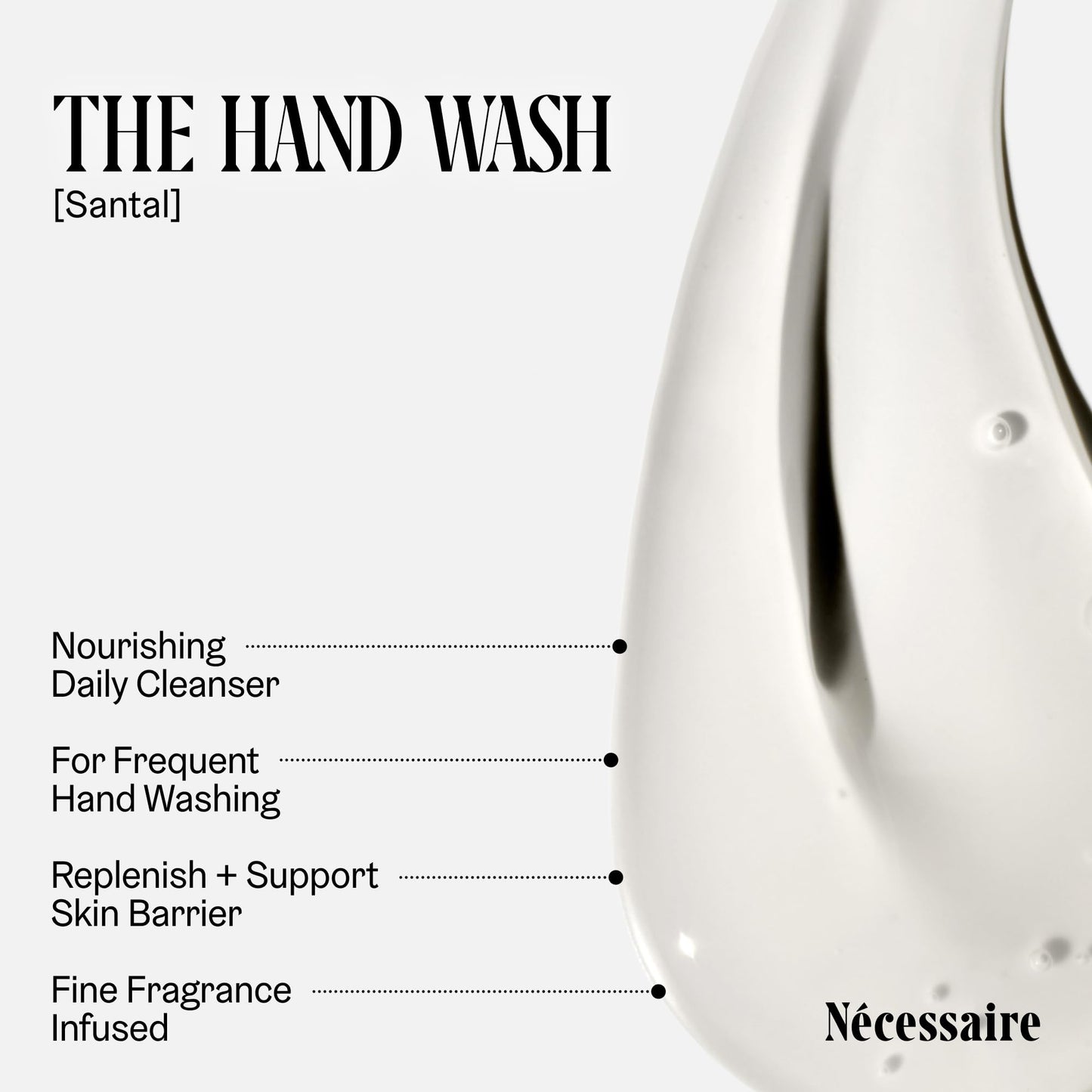 Nécessaire The Hand Wash Santal | Non Toxic Hand Soap with Vitamins, Minerals + Omega 6/9 | Warm + Woodsy Sandalwood Scent | Daily Nourishing Liquid Beauty & Personal Care Nécessaire