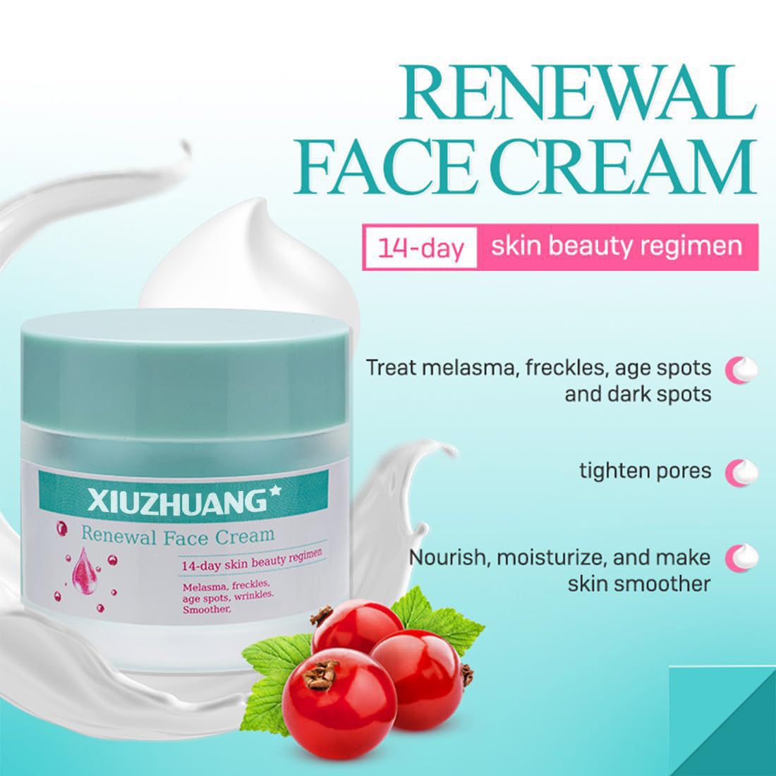 XIUZHUANG Gentle Non-irritating moisturizer face cream for Women - Treats Melasma freckles Dark Spots Shrinks pores Nourishing Facial Care-1.46 fl oz Beauty & Personal Care XIUZHUANG