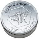 Honey House Solid Lotion Bee Bar (No Added Scent, 2 oz) New in Silver Embossed Tin Case Beauty & Personal Care Honey House Naturals