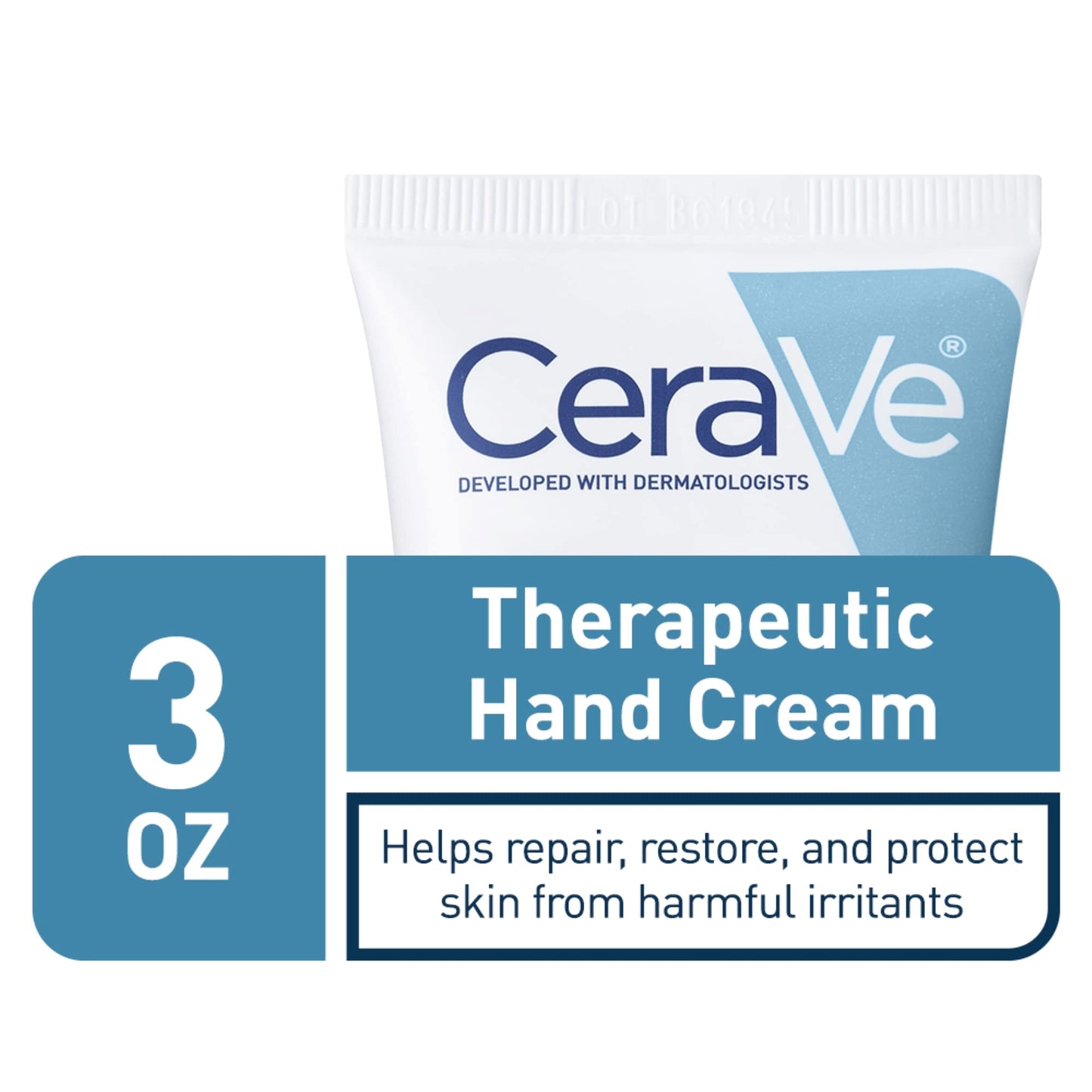 CeraVe Therapeutic Hand Cream for Dry Cracked Hands With Hyaluronic Acid and Niacinamide, Fragrance Free 3 Ounce Beauty and Personal Care CeraVe