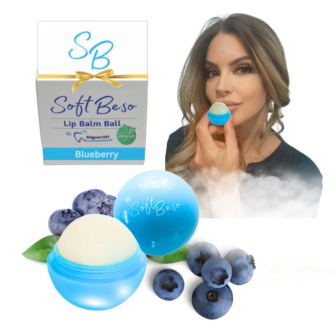 AlignerOff SoftBeso Lip Balm Blueberry Flavor - Moisturizing Lip Balm for Soft, Beautiful Lips - Hydrating & Nourishing Vegan Lip Care for Dry Beauty and Personal Care AlignerOff
