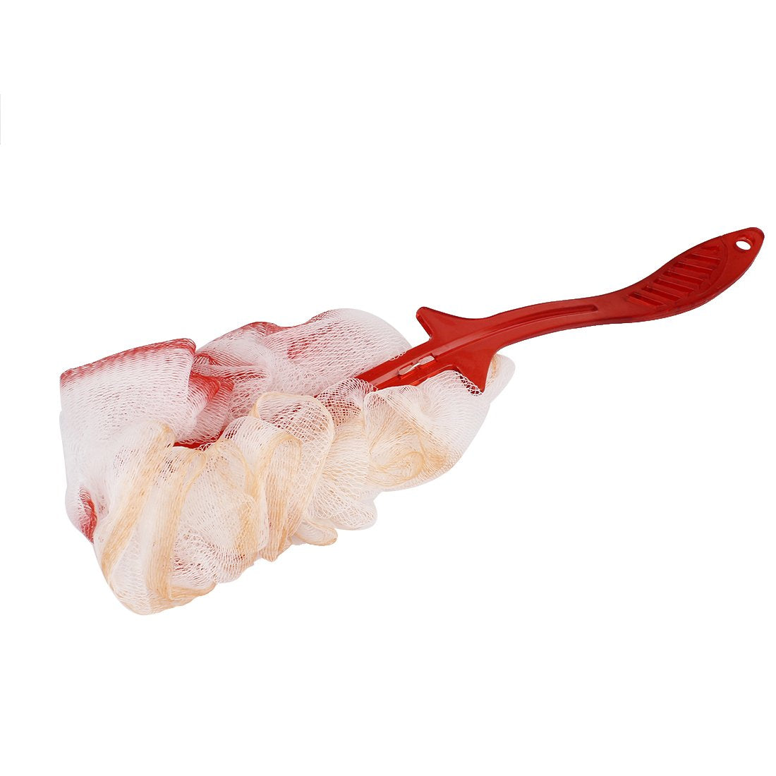 Ruilogod Good performance Long Handle Bathing Brush Mesh Nylon Back Scrubber Red White (id: 487 ba7 2a6 bb2 e80 Beauty and Personal Care Ruilogod