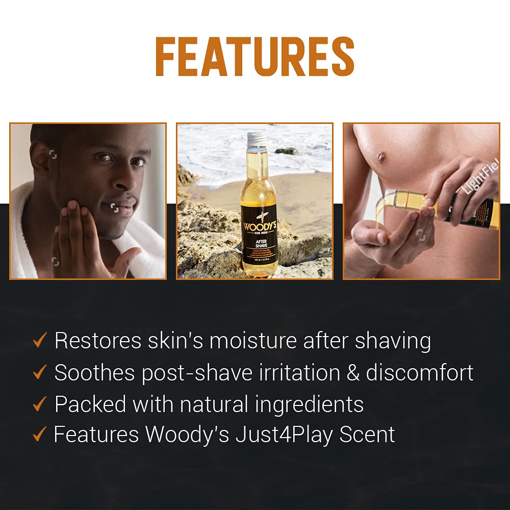 Woody's Aftershave for Men Tonic - Soothing After Shave with Aloe Vera, Calendula & Chamomile to Reduce Irritation, Post Shave, 6.3 fl oz Beauty & Personal Care Woody's