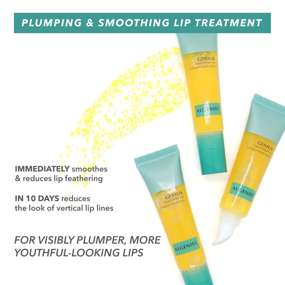 Algenist GENIUS Liquid Collagen Lip - Active Collagen Lip Treatment for Visibly Smoother Lips - Non-Comedogenic & Hypoallergenic Skincare (0.5 oz) Beauty & Personal Care Algenist