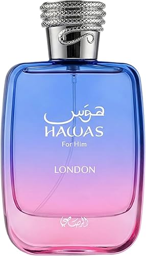 Rasasi Hawas London - Spicy, Fruity, Floral, Amber - Eau de Parfum Spray Long-Lasting Fragrance for Men, 3.38 Ounce / 100ml Beauty & Personal Care RASASI