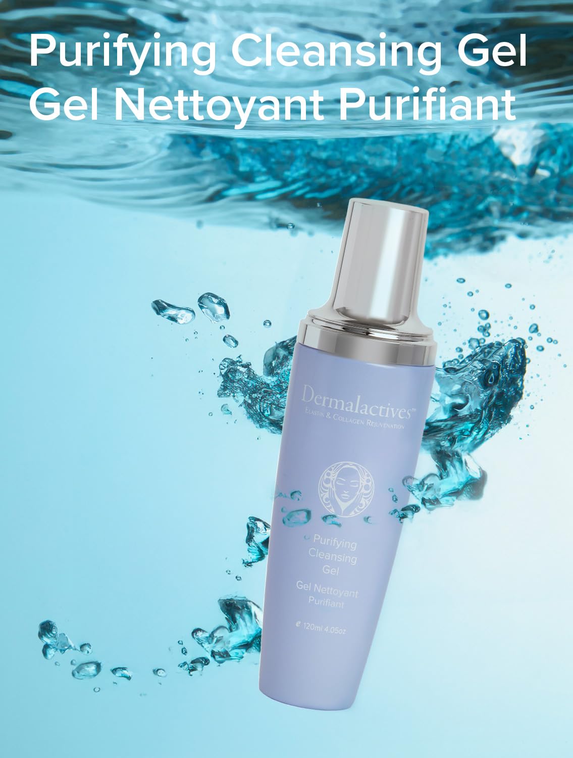 Dermalactives Purifying Cleansing Gel - Facial Cleanser for Removing Makeup, Oil, and Daily Impurities
