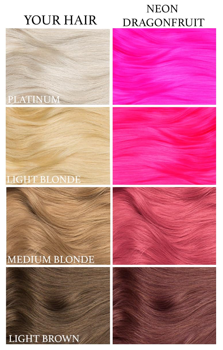 Lunar Tides Semi-Permanent Hair Color (43 colors) (Neon Dragonfruit, 8 fl. oz.) Beauty & Personal Care Lunar Tides