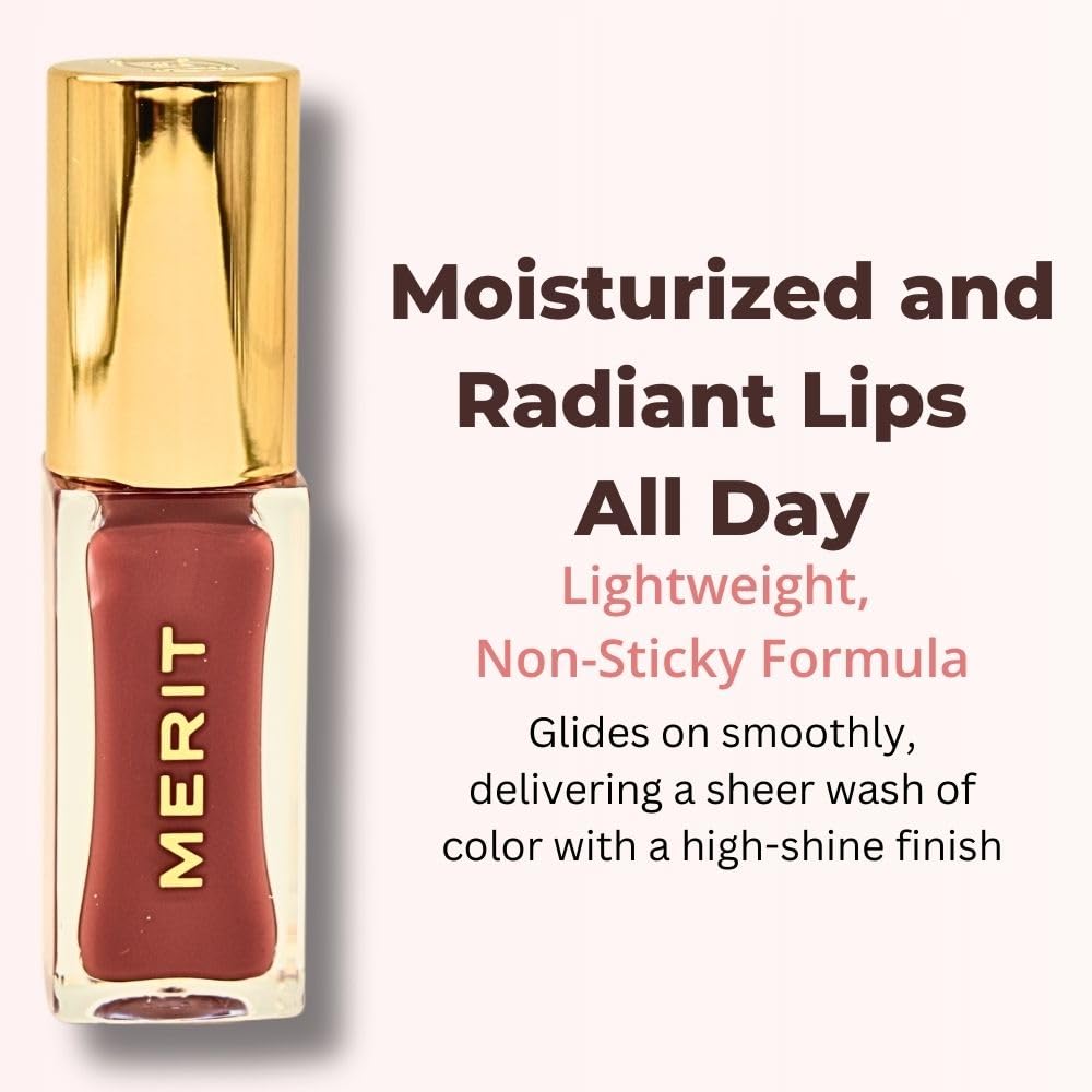 Merit Shade Slick Classics Tinted Lip Oil - Pink Beet (cool pink) 0.23 oz / 7 ml Beauty & Personal Care Merit