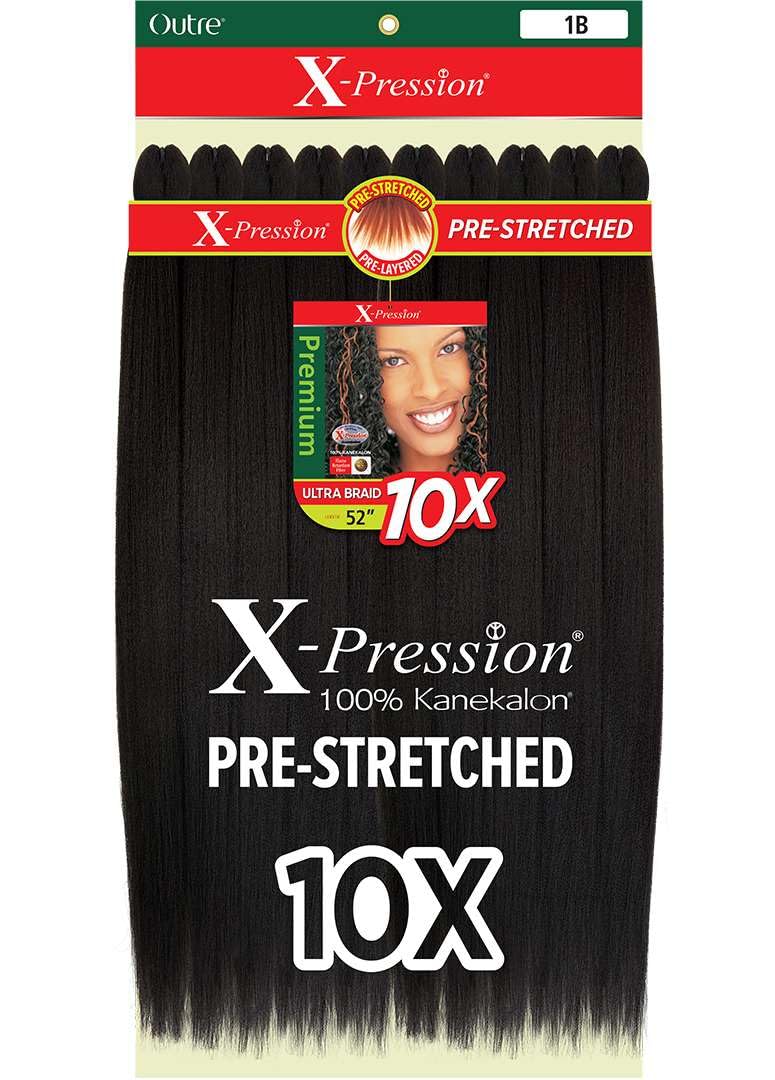 Outre X-Pression Braid - Pre Stretched Braid 52" 10X (JET BLACK 1)